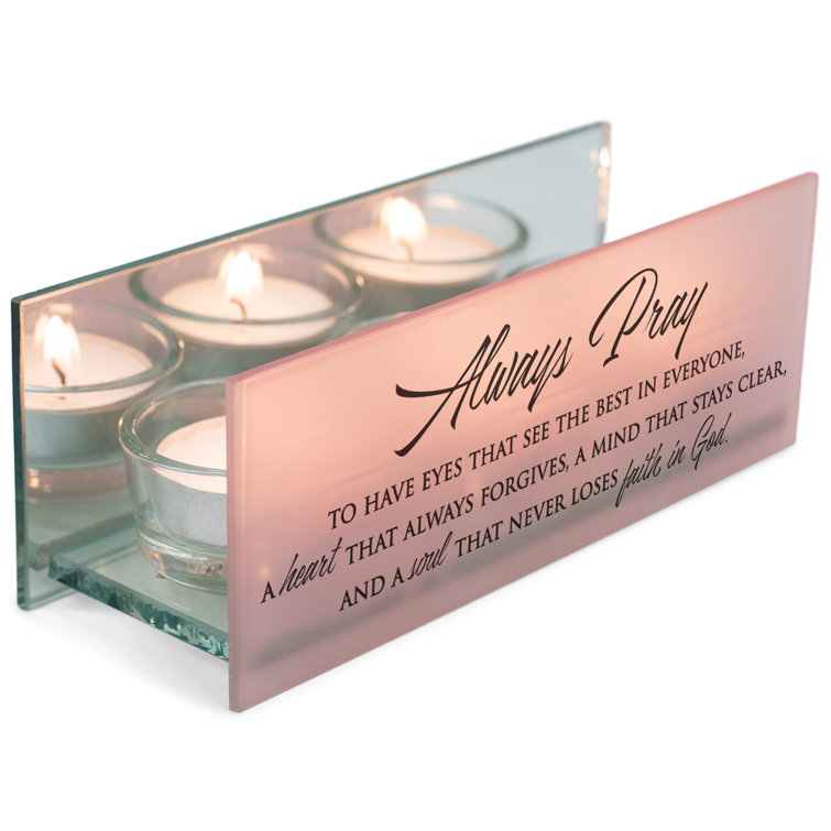 Trinx 2.5" Glass Tabletop Tealight Holder with Candle Included Wayfair